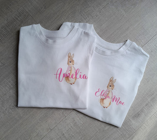 Flopsy bunny personalised Easter t shirt