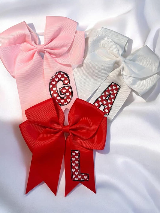 Initial valentines bow