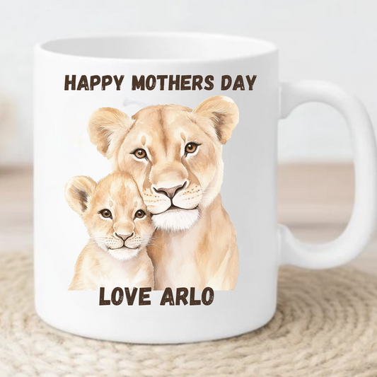Lion & Her Cub Personalised Mug