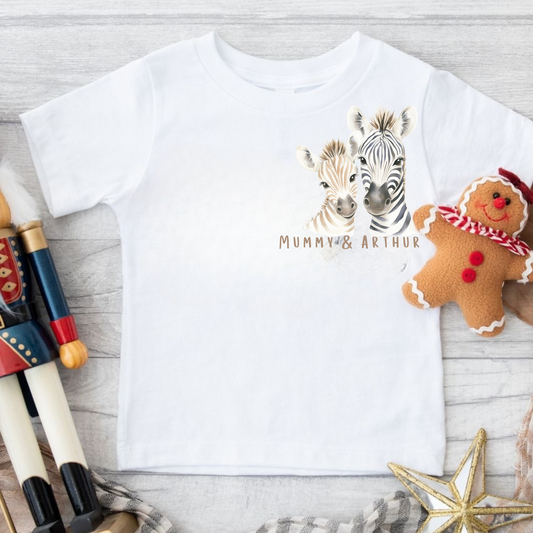 Mummy & Me Personalised Zebra T-shirt