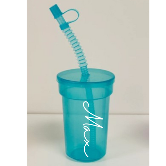 14oz Blue cup & straw (not personalised)