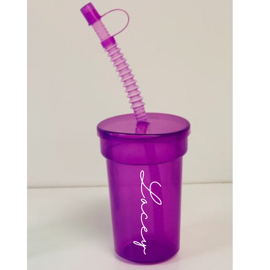 14oz Purple cup with straw (not personalised)
