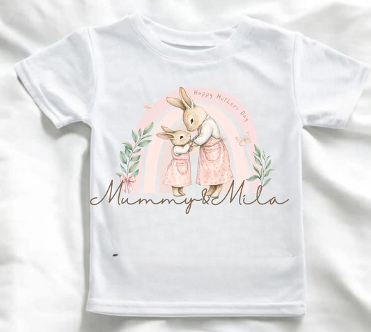 Mummy&Me Personalised Rabbit T shirt