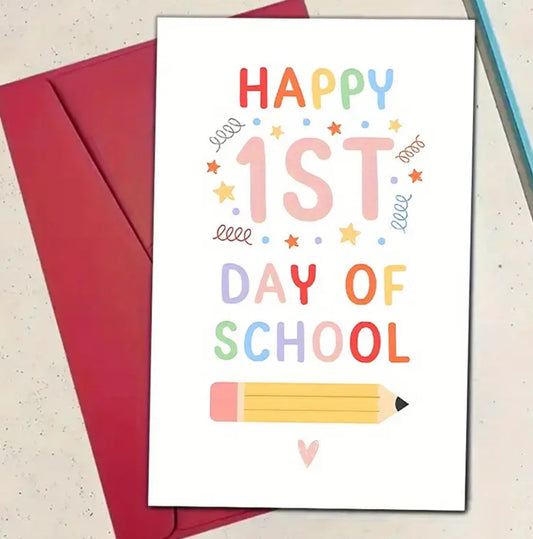 Happy first day of school card