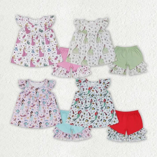 Princess ruffle shorts set