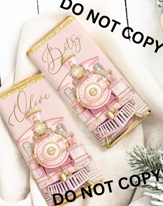 Personalised chocolate bar wrapper - pink