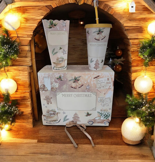 Personalised Christmas Eve box/popcorn/sweet tub & cup