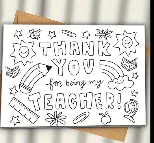 Colour your own teacher card