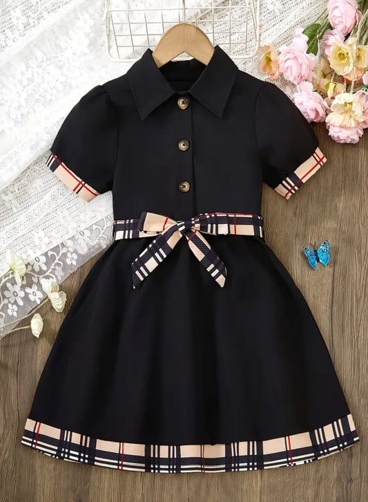 Tartan tie waist dress