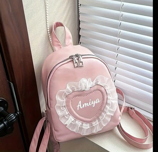 Personalised heart backpack