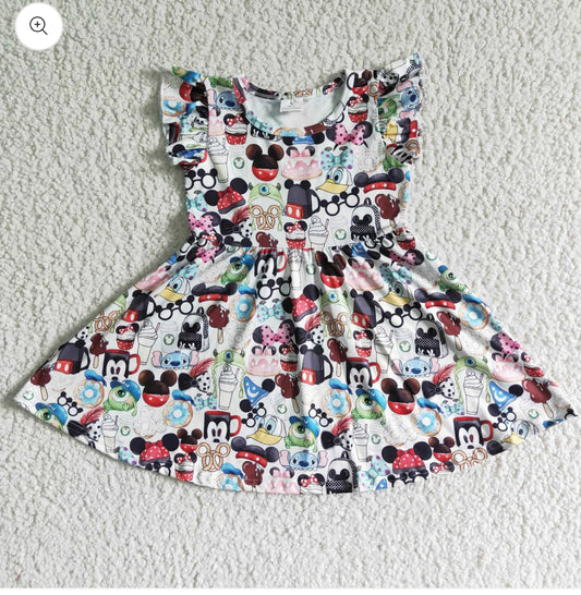 Flying sleeve Starbucks character dress