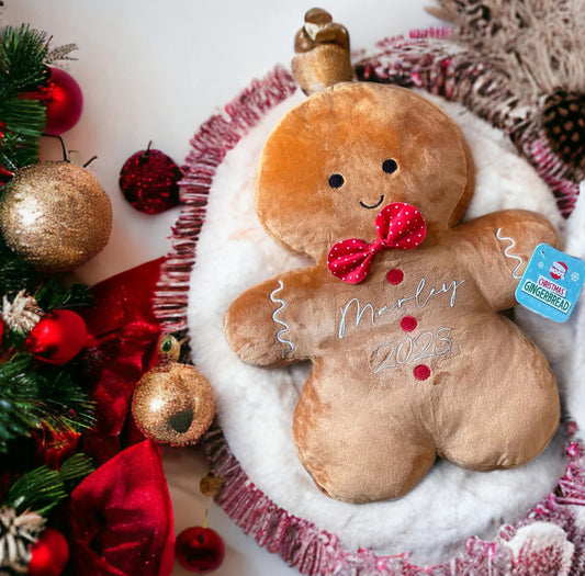 Giant personalised gingerbread plush