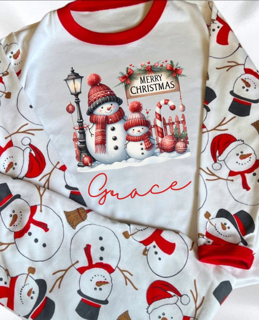 Little snowman personalised pyjamas