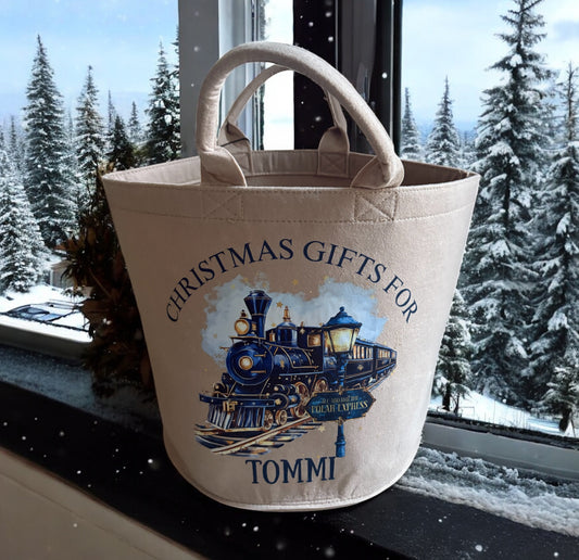 Personalised custom Christmas present trug