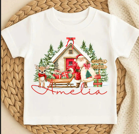 Little Christmas house personalised T shirt