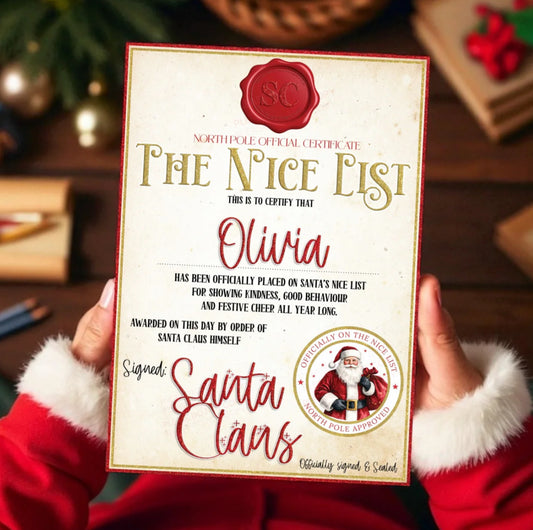 Personalised Santa nice list (A4 CARD)