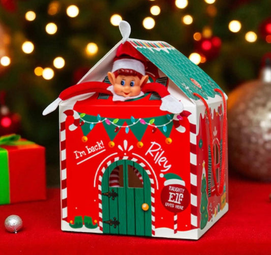 Personalised “I’m back” elf house.