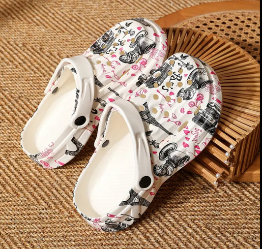 Women’s Paris print crocs