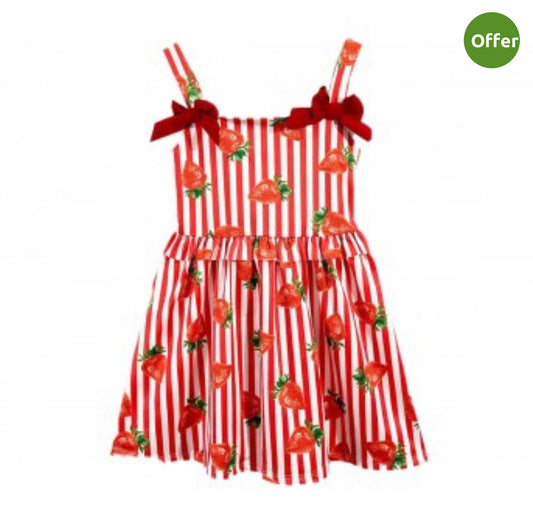 Strawberry striped bow dress