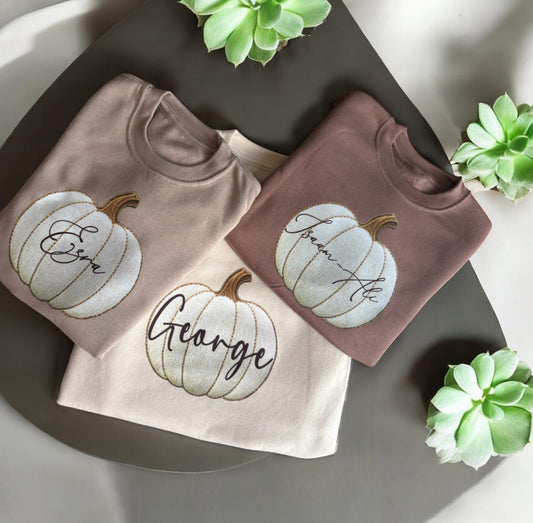 Personalised pumpkin fleeced lined sweatshirt