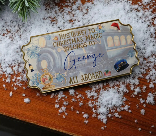 Printed & personalised polar express ticket