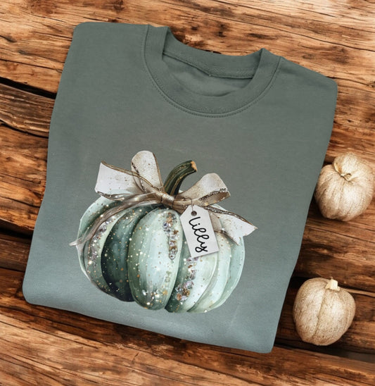 Personalised sage pumpkin sweatshirt