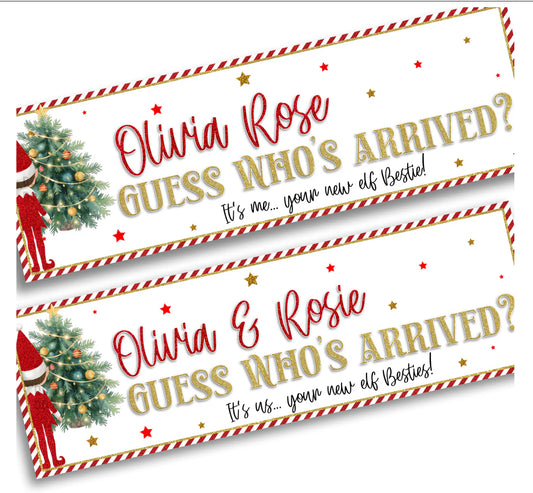 77cm x 25cm PVC waterproof personalised elf banner