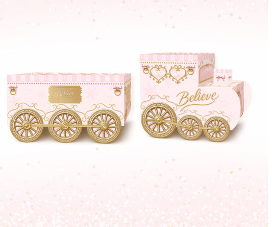 Pink & gold present train
