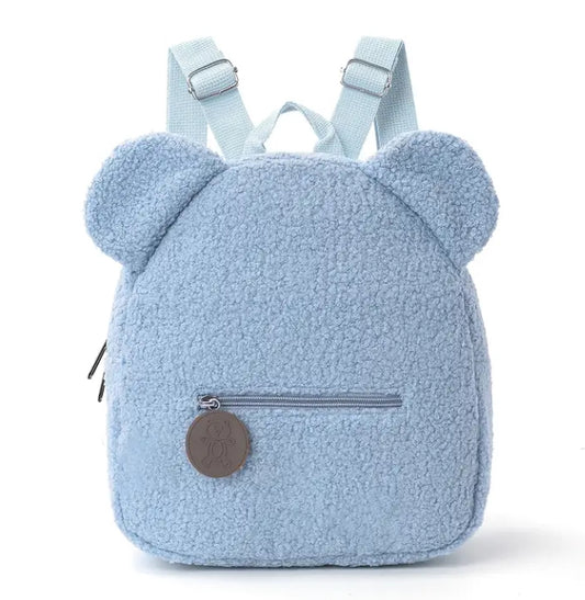 Blue teddy fleeced backpack