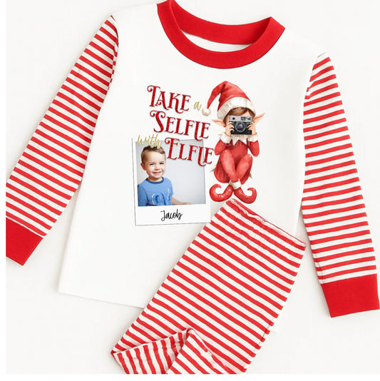 Selfie with Elfie personalised pyjamas