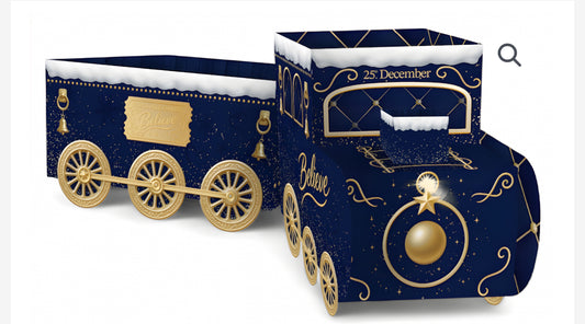 Navy & gold present train