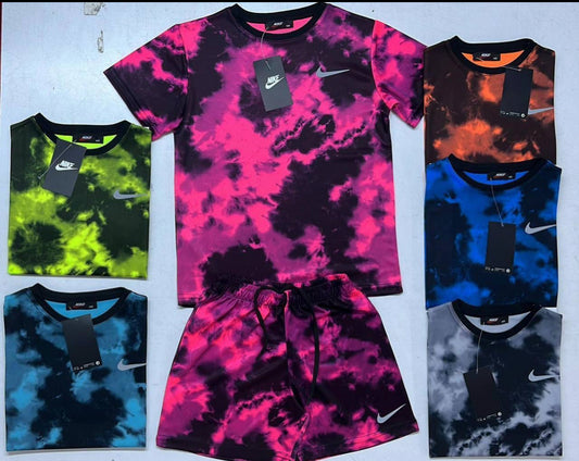 Tye dye NKE shorts sets