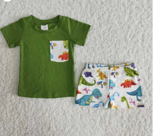 Little dinosaur shorts set