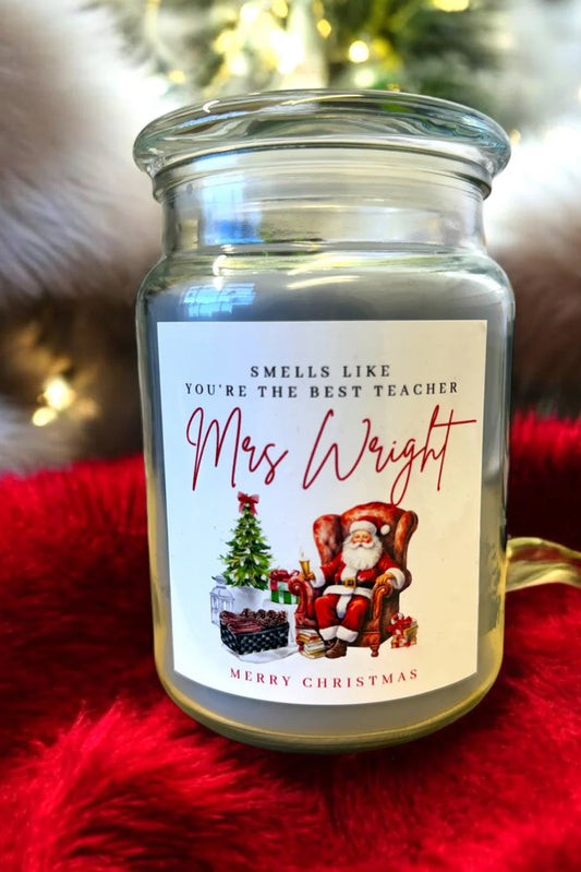 Personalised teacher scented candle