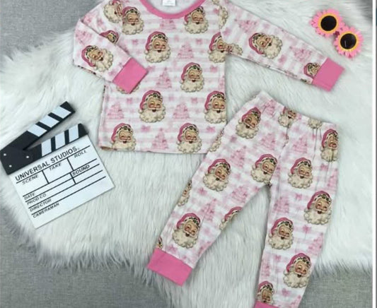 Santa pink Christmas pyjamas