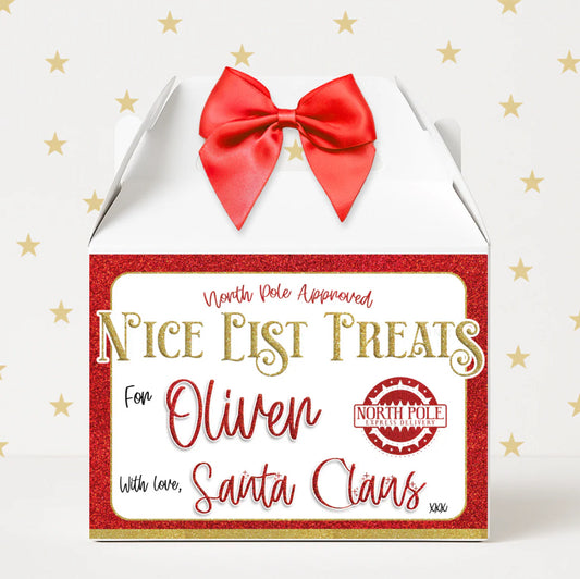Nice list personalised treat box - red