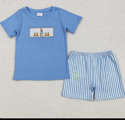 Peter rabbit striped shorts set