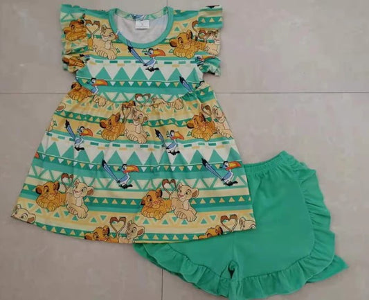 Animal kingdom Green T-shirt and shorts set