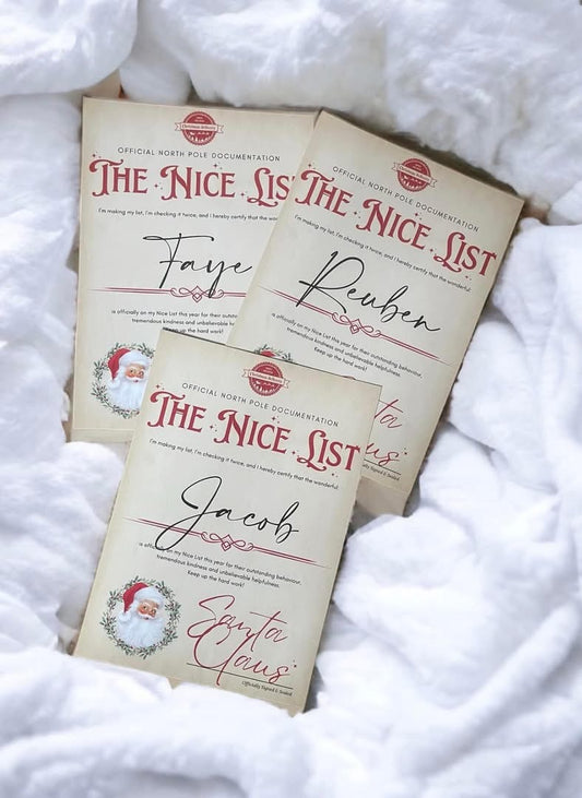 Personalised nice list