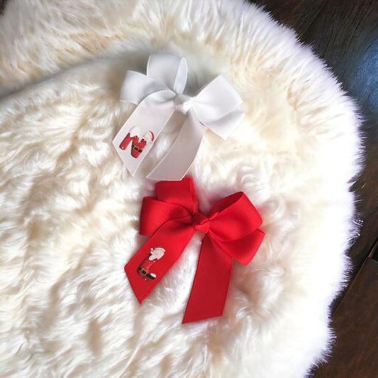 Christmas inital hair bow