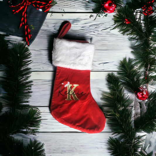 Personalised embroidered stocking