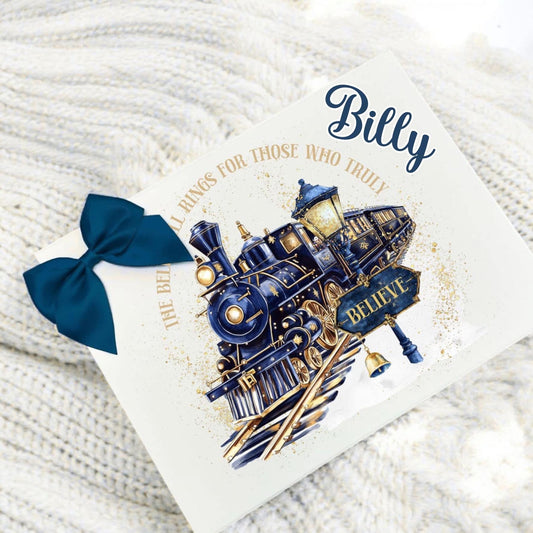 Personalised navy Christmas Eve box