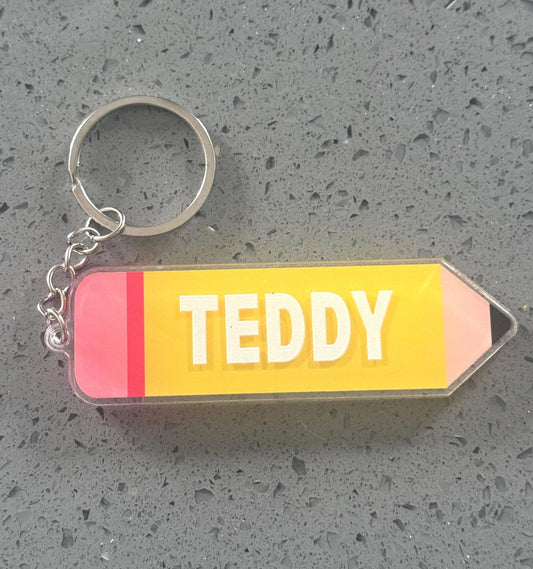 Personalised pencil keyring