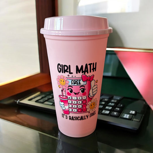 Personalised girl math hot cup