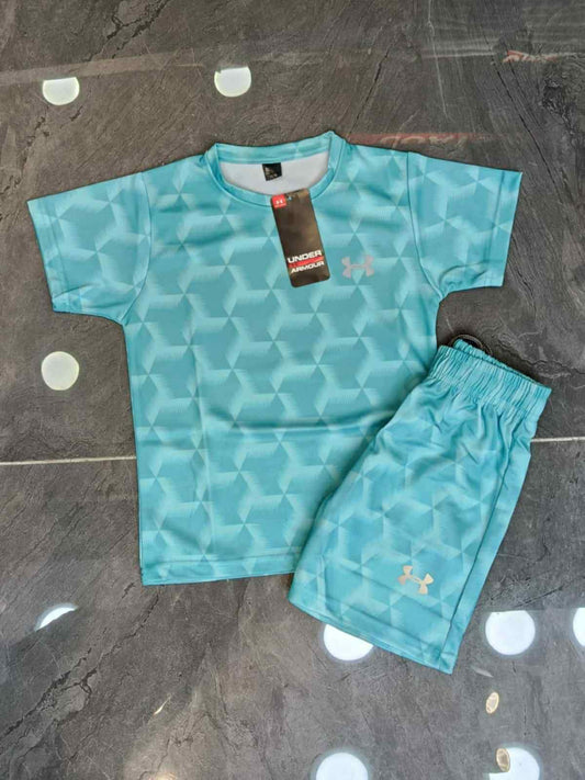 Baby blue under armour shorts set