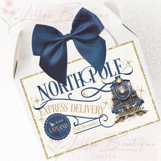 Polar express treat box - Navy