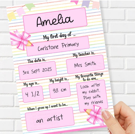 My first day of personalised boards