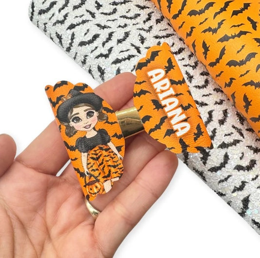 Personalised dolly halloween bows 4inch.