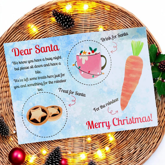 Laminated A4 Santa placemat