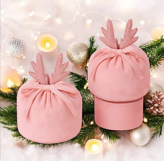 Sparkle reindeer bags (can be personalised) - pink